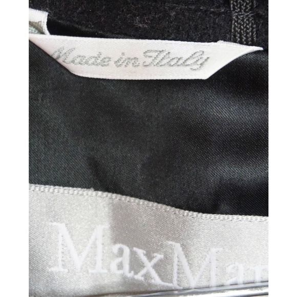 Max Mara Single Breasted Concealed‎ Buttons Long Black Wool Coat US 12 Women's - Picture 12 of 12